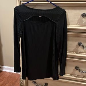 Keyhole long sleeve blouse